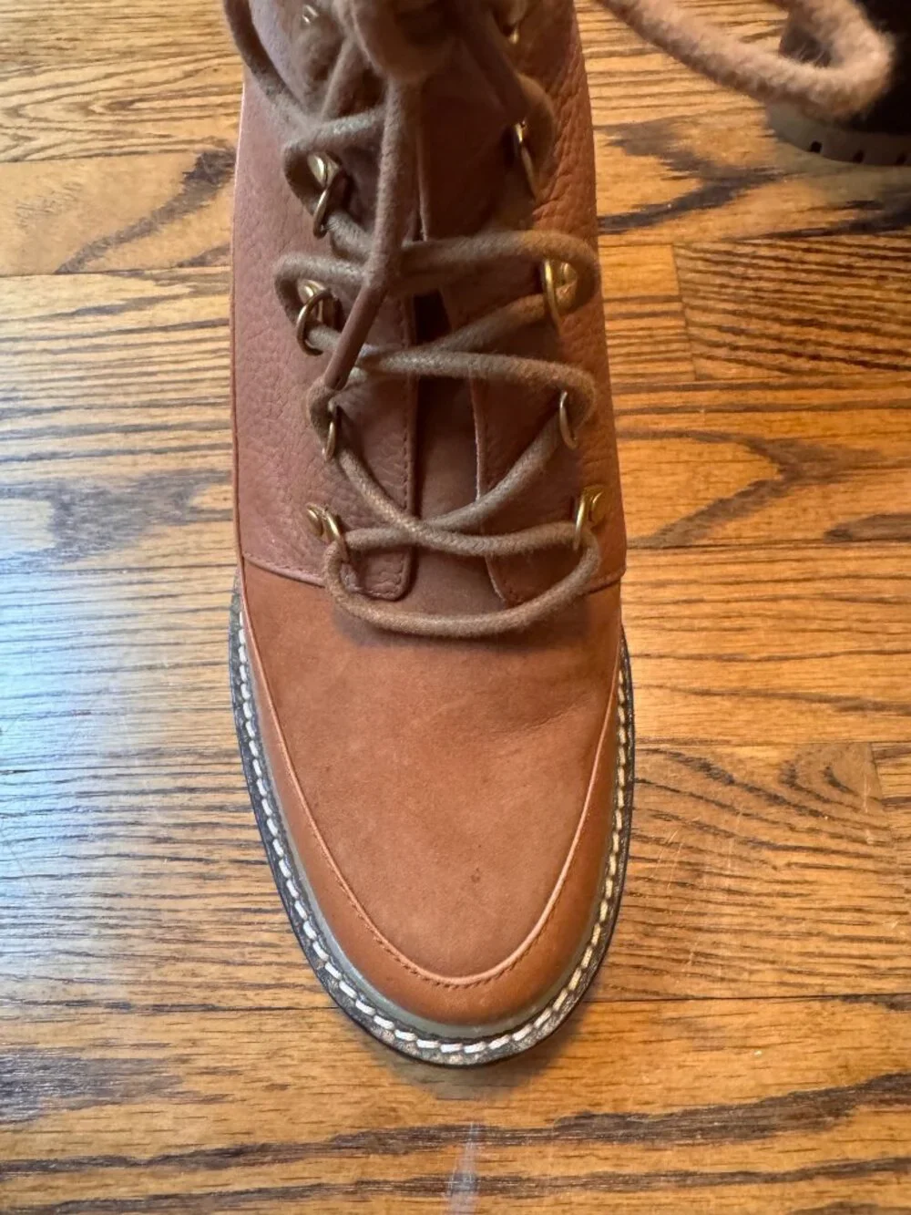 tory Burch Miller Mixed-Materials Lug Sole Boot Size 8.5